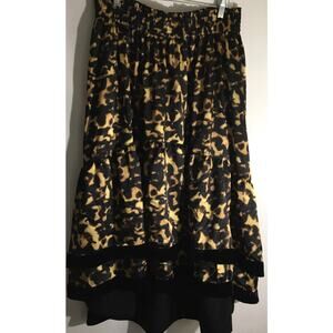 Emily McCarthy Iris Women's Size Large Elastic Layered Ruffle Tortoise Skirt
